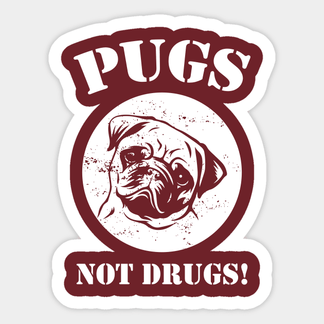 pugs not drugs Sticker by Jackies FEC Store